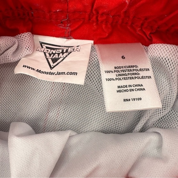 Monster Jam Trucks Swim Trunks Swimsuit Size 6 + 2 Rashguard tops - Picture 2 of 4